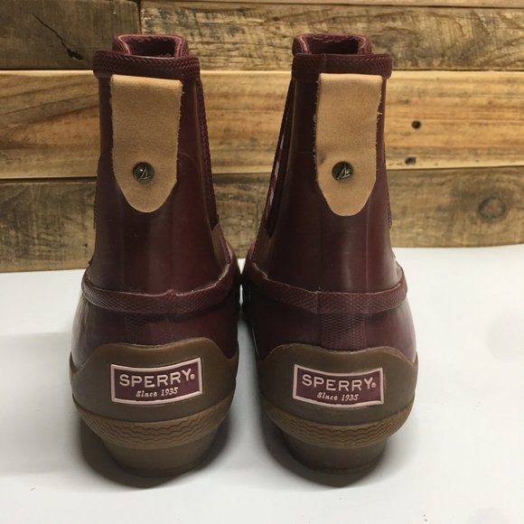 Sperry Oxblood Syren Cove Rubberized Chelsea Boot Size 7M - Picture 3 of 6